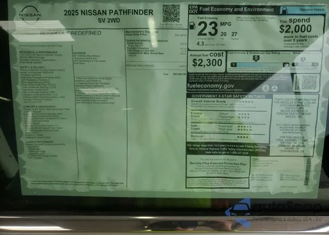 2025 Nissan Pathfinder Sv from USA, damaged, VIN 5N1DR3BA4SC263068